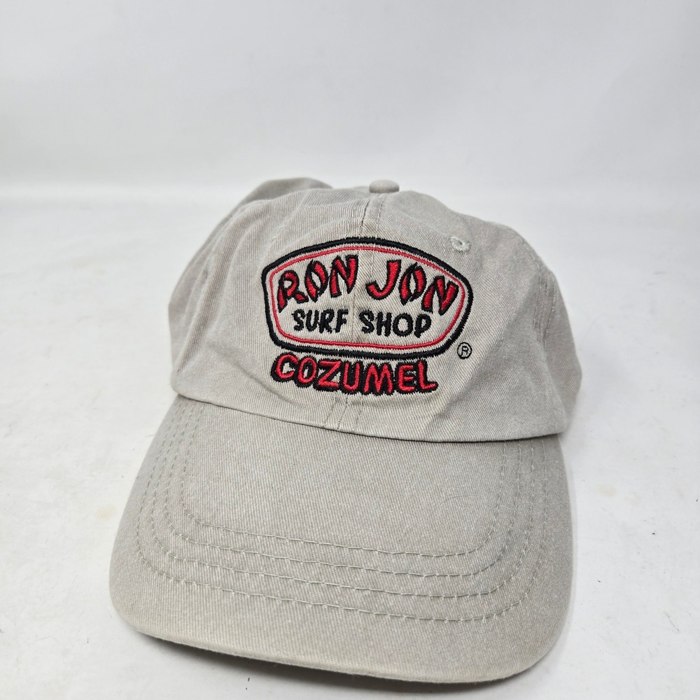 Ron Jon Surf Shop Cozumel Hat Khaki Tan Embroidered Logo Adjustable Baseball Cap
